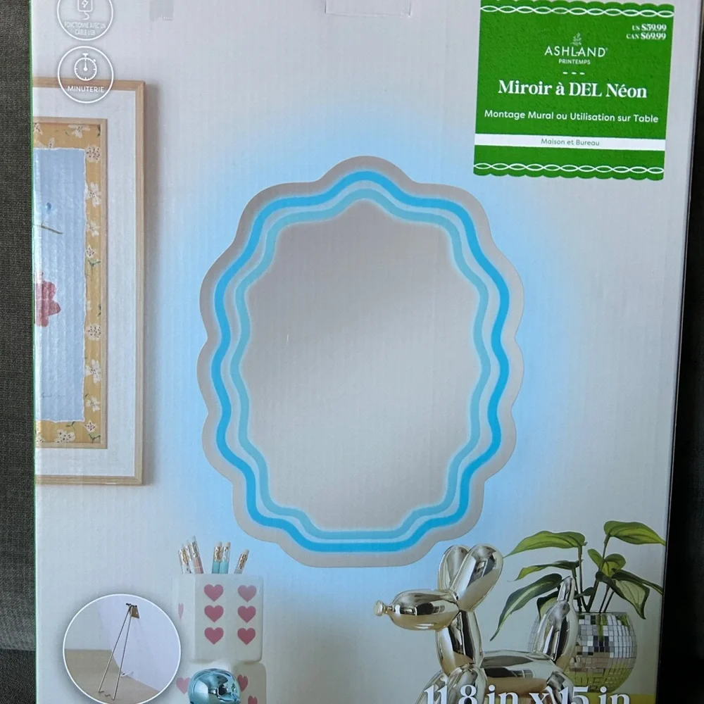 Ashland Neon Blue Wall Mirror